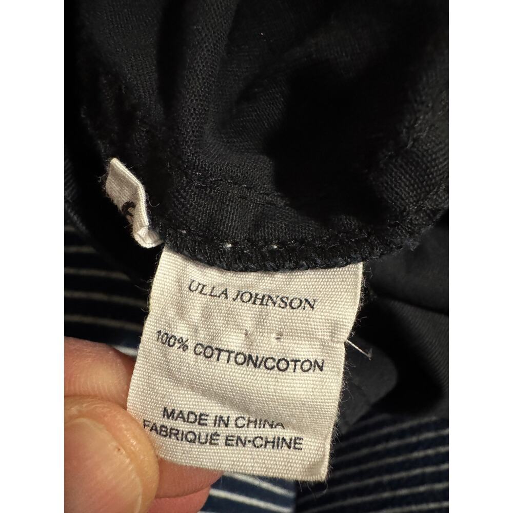 Ulla Johnson Gavin Belted Cotton Twill Shorts Black Contrast Stitch Size 6 - Picture 5 of 6